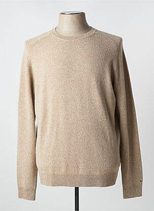 Pull tissage chiné manches longues beige TOMMY HILFIGER homme