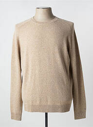 Pull tissage chiné manches longues beige TOMMY HILFIGER homme