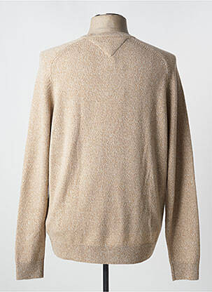 Pull tissage chiné manches longues beige TOMMY HILFIGER homme