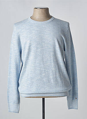 Pull tissage chiné manches longues bleu TOMMY HILFIGER homme