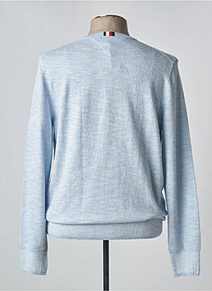 Pull tissage chiné manches longues bleu TOMMY HILFIGER homme