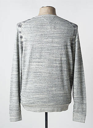 Pull tissage chiné manches longues gris TOMMY HILFIGER homme