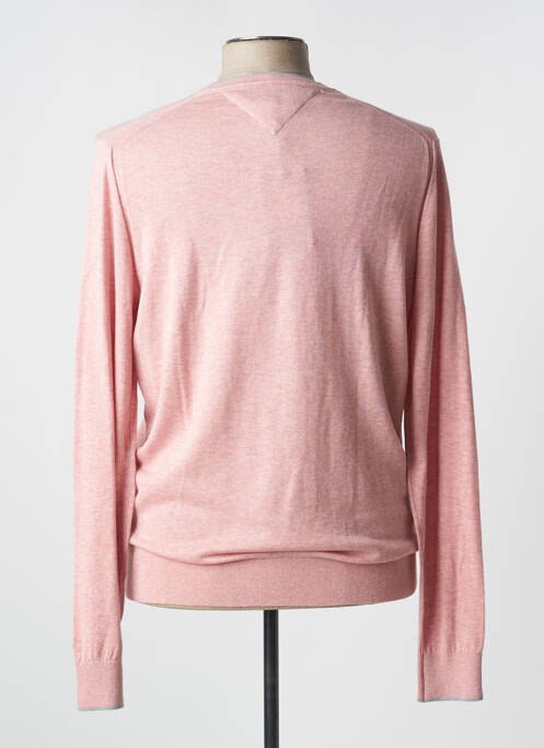 Pull tissage chiné manches longues rose TOMMY HILFIGER homme