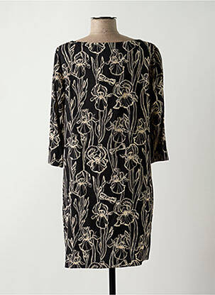 Robe mi-longue coupe fluide manches longues noir EDEN PARK femme