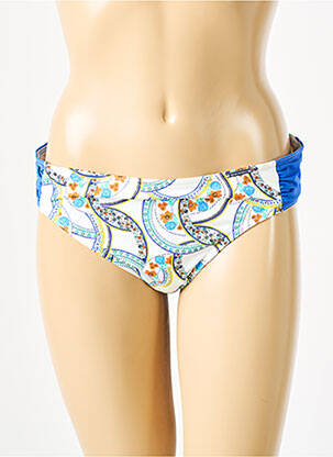 Bas de maillot de bain imprimé fantaisie culotte blanc GRAIN DE SABLE femme