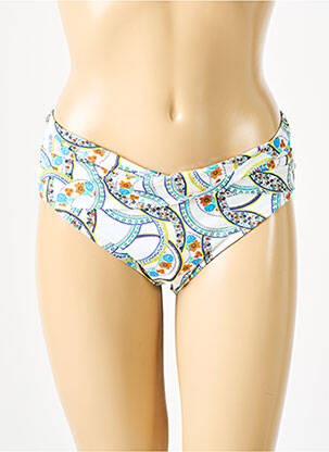 Bas de maillot de bain imprimé fantaisie culotte blanc GRAIN DE SABLE femme