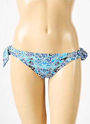 Bas de maillot de bain imprimé fantaisie bikini bleu GRAIN DE SABLE femme