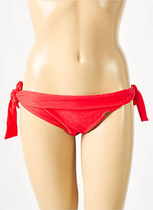 Bas de maillot de bain effet matière satinée bikini rouge BANANA MOON femme