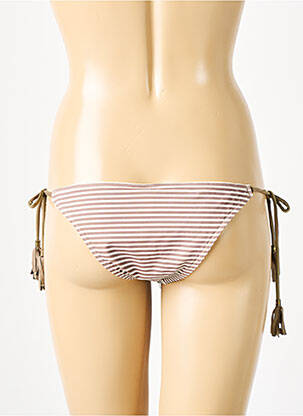 Bas de maillot de bain effet matière satinée bikini marron BANANA MOON femme