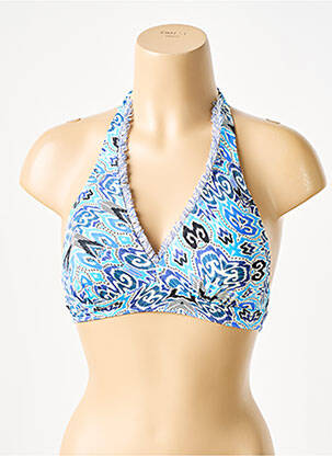 Haut de maillot de bain stretch haut soutien-gorge avec mousse de rembourrage amovible bleu GRAIN DE SABLE femme