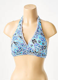Haut de maillot de bain stretch haut soutien-gorge avec mousse de rembourrage amovible bleu GRAIN DE SABLE femme