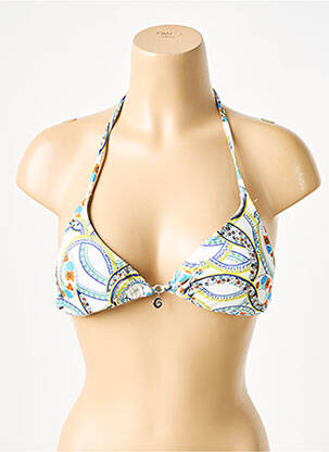 Haut de maillot de bain stretch haut soutien-gorge avec mousse de rembourrage amovible blanc GRAIN DE SABLE femme