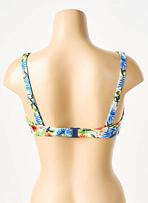 Haut de maillot de bain stretch haut soutien-gorge emboitant bleu GRAIN DE SABLE femme