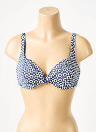 Haut de maillot de bain stretch haut soutien-gorge emboitant bleu GRAIN DE SABLE femme