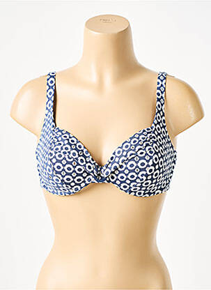 Haut de maillot de bain stretch haut soutien-gorge emboitant bleu GRAIN DE SABLE femme