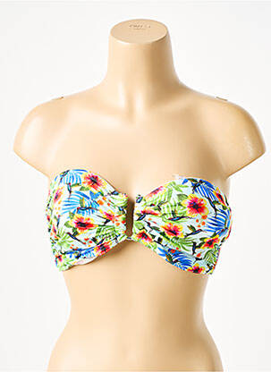 Haut de maillot de bain stretch haut bandeau bleu GRAIN DE SABLE femme