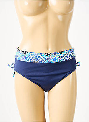Bas de maillot de bain effet matière satinée culotte bleu GRAIN DE SABLE femme