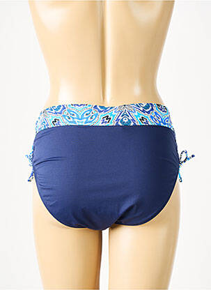 Bas de maillot de bain effet matière satinée culotte bleu GRAIN DE SABLE femme