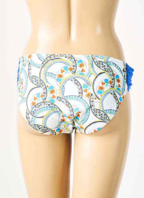 Bas de maillot de bain imprimé fantaisie culotte blanc GRAIN DE SABLE femme