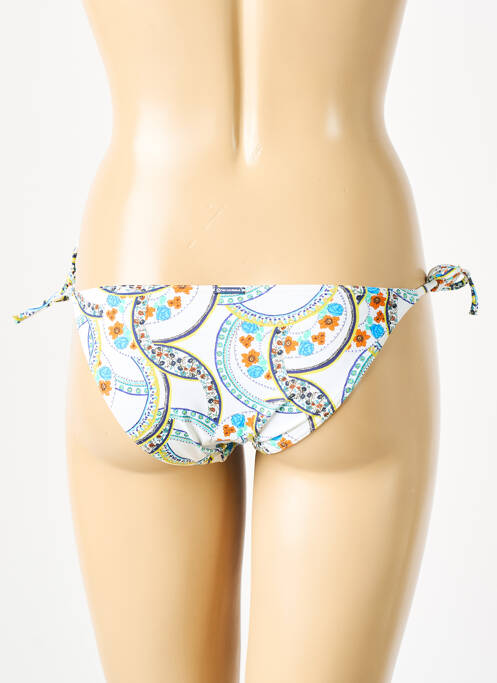 Bas de maillot de bain imprimé fantaisie bikini blanc GRAIN DE SABLE femme