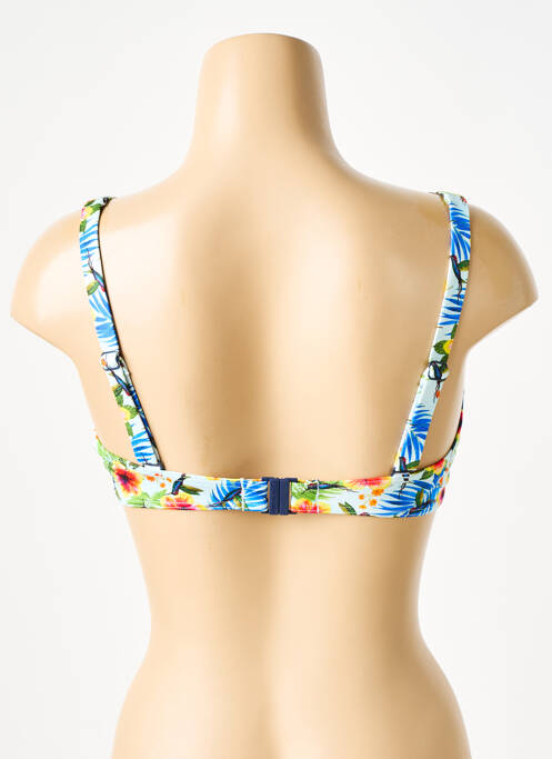 Haut de maillot de bain stretch haut soutien-gorge emboitant bleu GRAIN DE SABLE femme