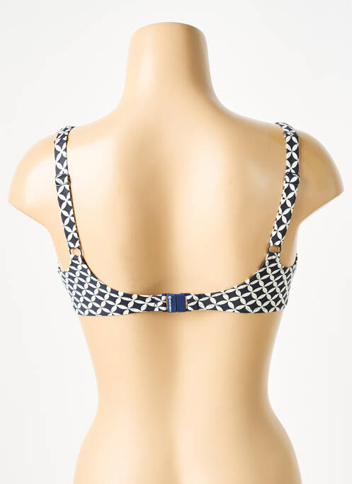 Haut de maillot de bain stretch haut soutien-gorge emboitant bleu GRAIN DE SABLE femme