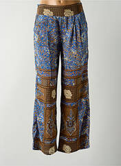 Pantalon droit bleu LARA-ETHNICS pour femme seconde vue