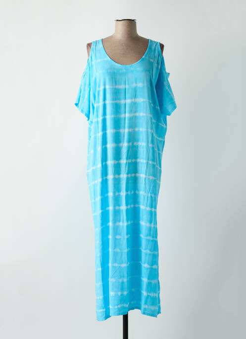 Robe longue bleu PALME pour femme