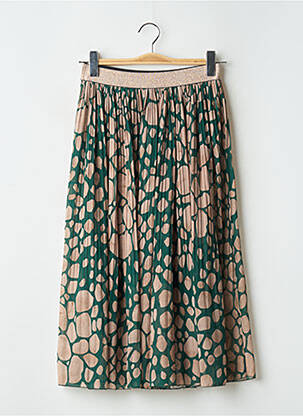 Jupe mi-longue coupe évasée vert BY COCO femme