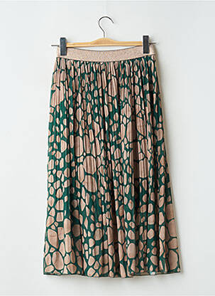 Jupe mi-longue coupe évasée vert BY COCO femme