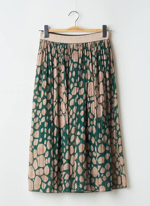 Jupe mi-longue coupe évasée vert BY COCO femme