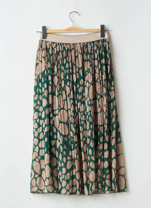 Jupe mi-longue coupe évasée vert BY COCO femme