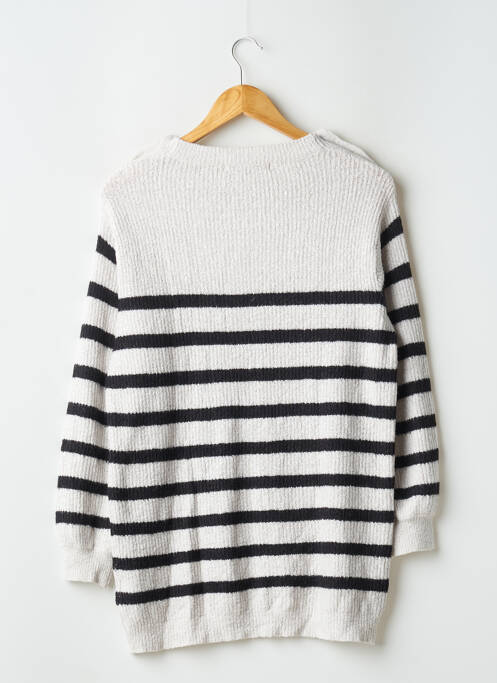 Pull col rond manches longues gris BLANCHEPORTE femme