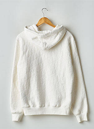 Sweat-shirt à capuche col v manches longues blanc DIOR femme