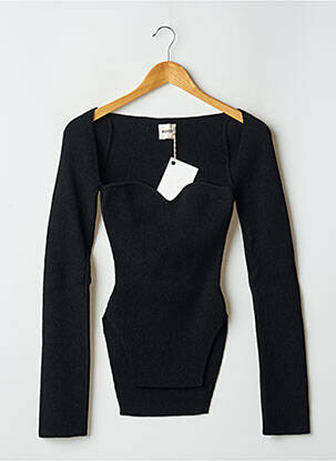 Pull coupe cintrée manches longues noir KHAITE femme