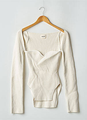 Pull coupe cintrée manches longues beige KHAITE femme