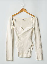 Pull coupe cintrée manches longues beige KHAITE femme