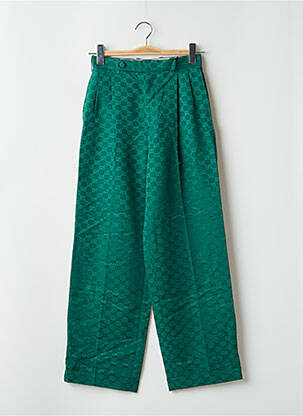 Pantalon large taille à pinces taille haute vert GUCCI femme