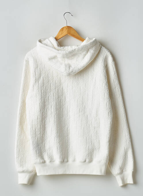 Sweat-shirt à capuche col v manches longues blanc DIOR femme