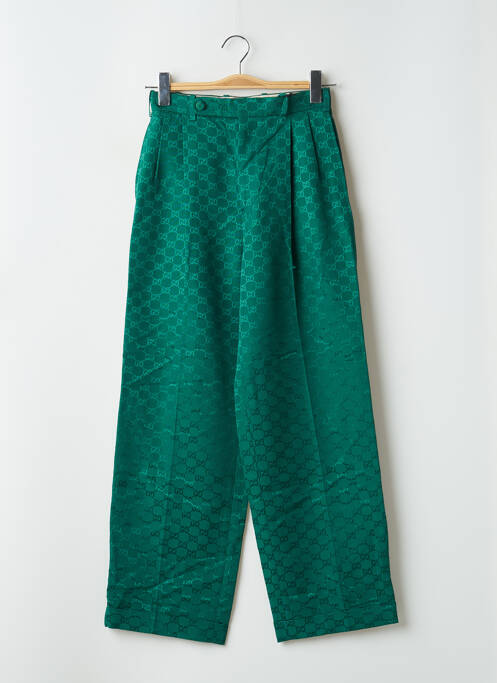 Pantalon large taille à pinces taille haute vert GUCCI femme