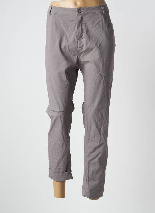 Pantalon 7/8 gris MADE IN ITALY pour femme