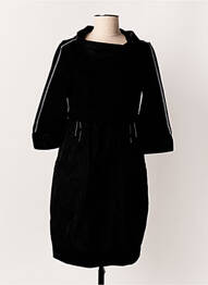 Robe mi-longue manches longues manches longues noir DOLCEZZA femme