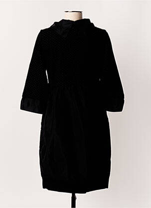 Robe mi-longue manches longues manches longues noir DOLCEZZA femme