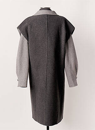 Manteau long coupe droite sans capuche gris CAROLINE BISS femme