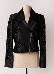 Veste en cuir noir CAROLINE BISS pour femme seconde vue