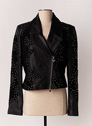 Veste en cuir noir CAROLINE BISS pour femme