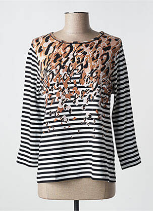 Top coupe cintrée manches 3/4 noir RABE femme
