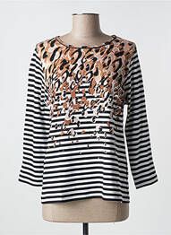 Top coupe cintrée manches 3/4 noir RABE femme