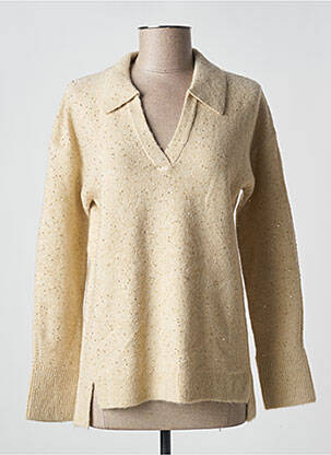 Pull coupe cintrée manches longues beige ANANKE femme