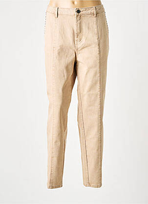 Jeans coupe slim broderie rivets taille normale beige FUEGO WOMAN femme